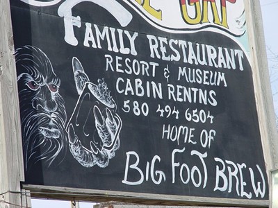 A restaurant on Highway 259 in Le Flore County, Oklahoma near Big Cedar.
