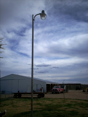 The security light that provided the initial illumination for the witness until she activated her vehicle headlights.