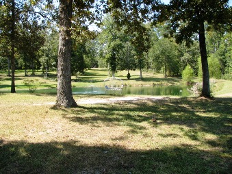 There is a privately-owned pond on the property.